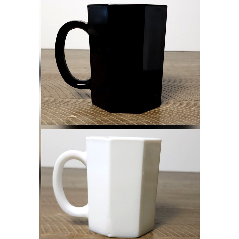 Arcoroc France Octime Glass Octagon Mugs Set of 2